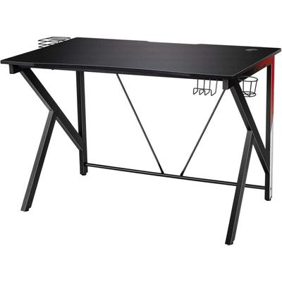 Gaming Tisch K-foermiger Computertisch pc Tisch Schreibtisch mit Getraenkehalter, Kopfhoerer Haken Image