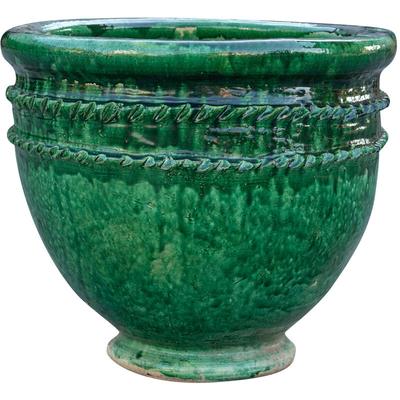 Biscottini - Sahara Desert Terrakotta-Vase grün glasiert