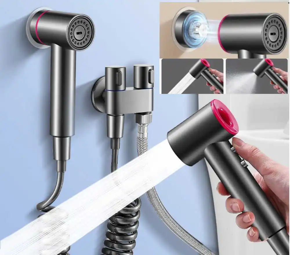 Bidet Toilette Sprayer Set Sprühwasser Badezimmer Handheld Bidet Sprayer Toilette Dusche Doppelauslass Eckventil Toilettenzubehör