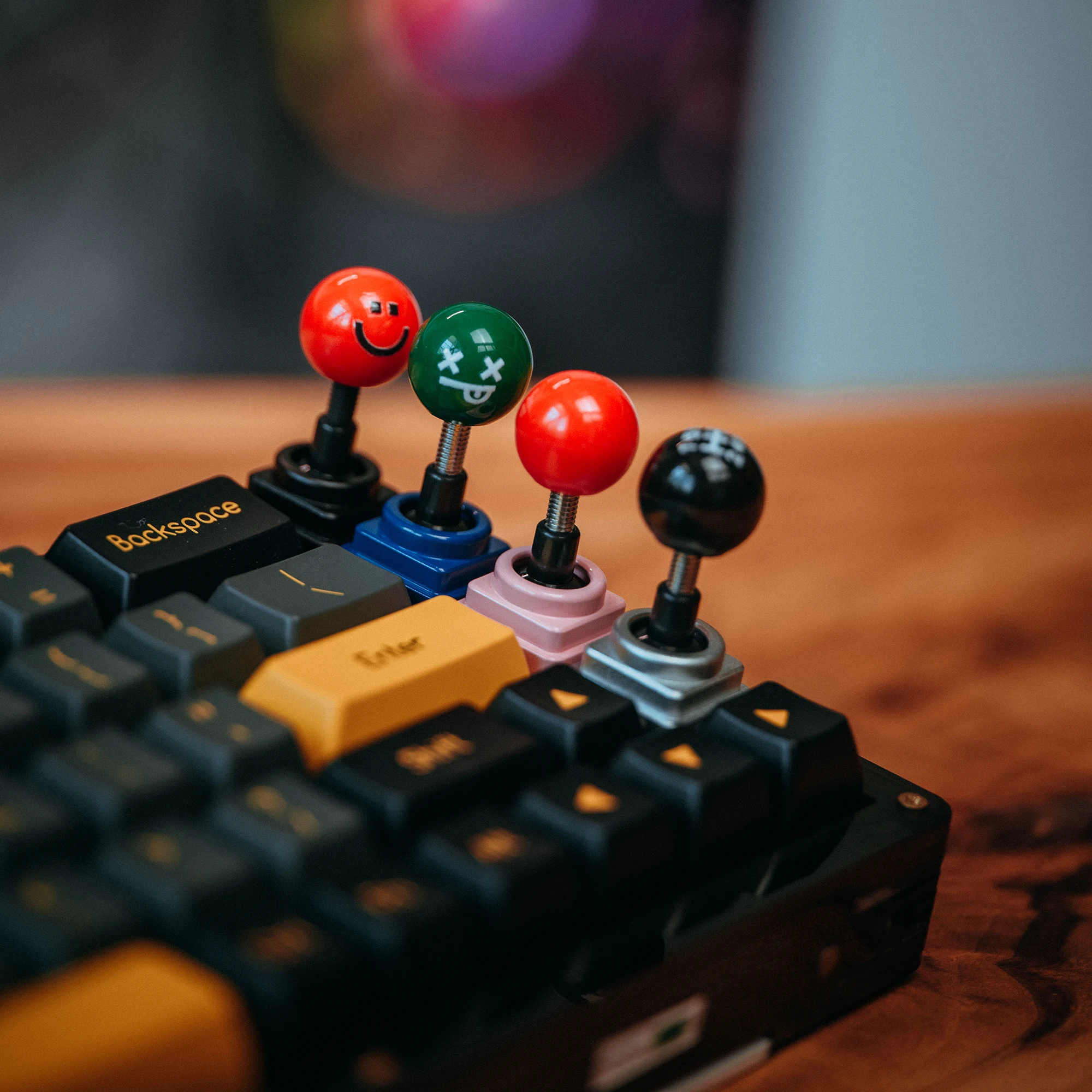 Retro Lucky Joystick Keycap Esc Artisan Keycap CNC Basis für MX-Schalter für Gaming mechanische Tastatur schwarz silber blau rosa Image