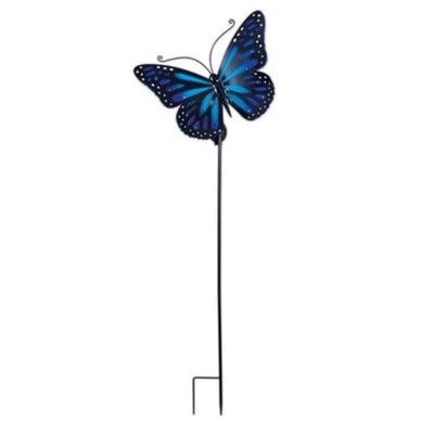 Sunset Vista Designs 421323 - Butterfly Solar Stake-Blue (94452) Lawn and Garden Animal Stakes