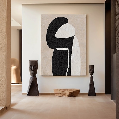 handgemalte abstrakte schwarze Gemälde handgemalte abstrakte schwarze Gemälde auf Leinwand reich strukturierte Acrylmalerei moderne Wandkunst handgemalte Kunstwerke für die Wanddekoration im Image