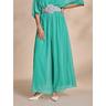 Chiffon Wide Leg Full Length Pants(Belt Not Included)