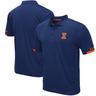 Men's Colosseum Navy Illinois Fighting Illini Logo Santry Polo