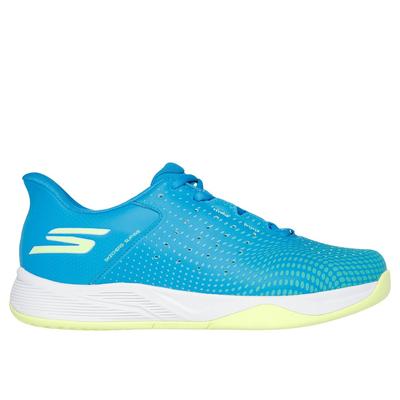 Skechers Men's Slip-ins Relaxed Fit: Viper Court Reload Sneaker | Size 12.0 | Blue/Lime | Textile/Synthetic | Vegan | Machine Washable | Arch Fit