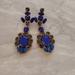 J. Crew Jewelry | J.Crew Blue Grey Rhinestones Crystals Cluster Statement Drop Dangle Earrings | Color: Blue/Gold | Size: Os