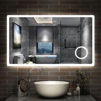 Led Badspiegel Touch Wandspiegel Badezimmerspiegel Beschlagfrei+Uhr+Bluetooth+Kosmetikspiegel+3 Image