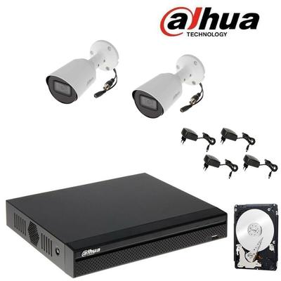 Videosurveillance kit dvr 4 kanäle 2 kameras 2 mpx hd 500 gb - Dahua