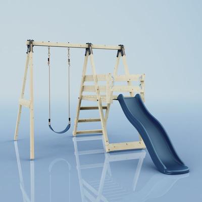 Rebo - OutdoorToys Schaukel Orchidee aus Holz in Blau Image