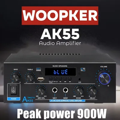 Woopker AK55 Home Digital Amplifiers Audio Bass Audio Power bluetooth Amplifier Hifi FM Auto Music