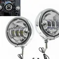 Coppia cromata 4.5 "4-1/2" 4.5 pollici fendinebbia a LED per moto per motore Faro a LED con foglio di fendinebbia con staffa da 4,5 pollici