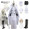 Seraph Of The End Mikaela Hyakuya Cosplay Kostüm Anime Weißer Umhang Anzug Uniform mit Perücke Schuhe Komplettset Halloween Party für Männer