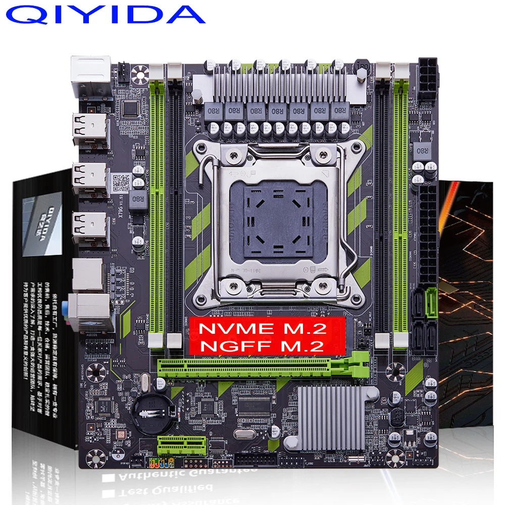 QIYIDA X79 Motherboard LGA2011 DDR3 USB SATA3 PCI-E M.2 SSD unterstützt REG ECC DDR3 PC3 Speicher und Xeon E5 Prozessor Image