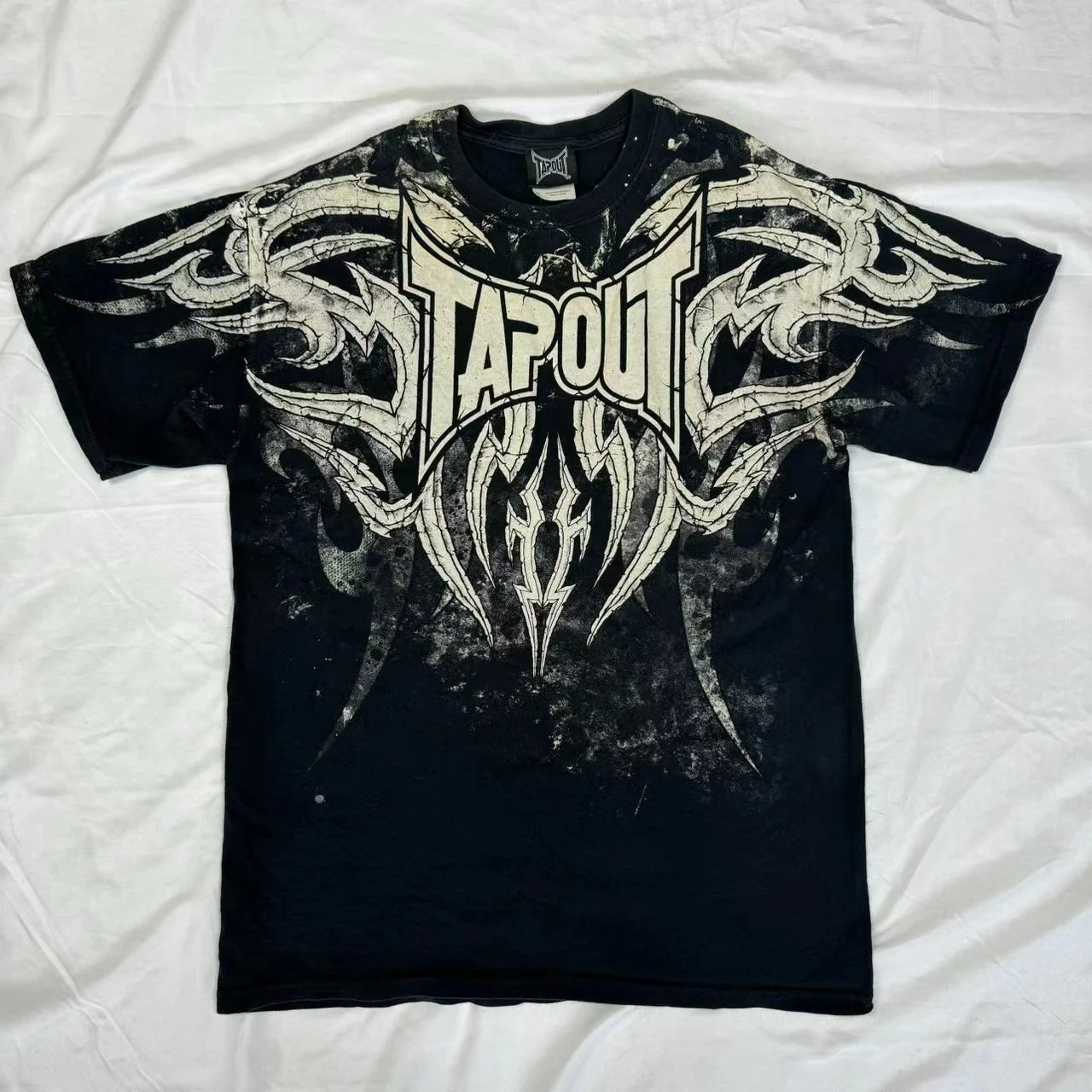 Tapout T-Shirt y2k Streetwear Herren Hip Hop Brief Grafik druck übergroße T-Shirt Harajuku Rundhals ausschnitt Baumwolle Kurzarm Top