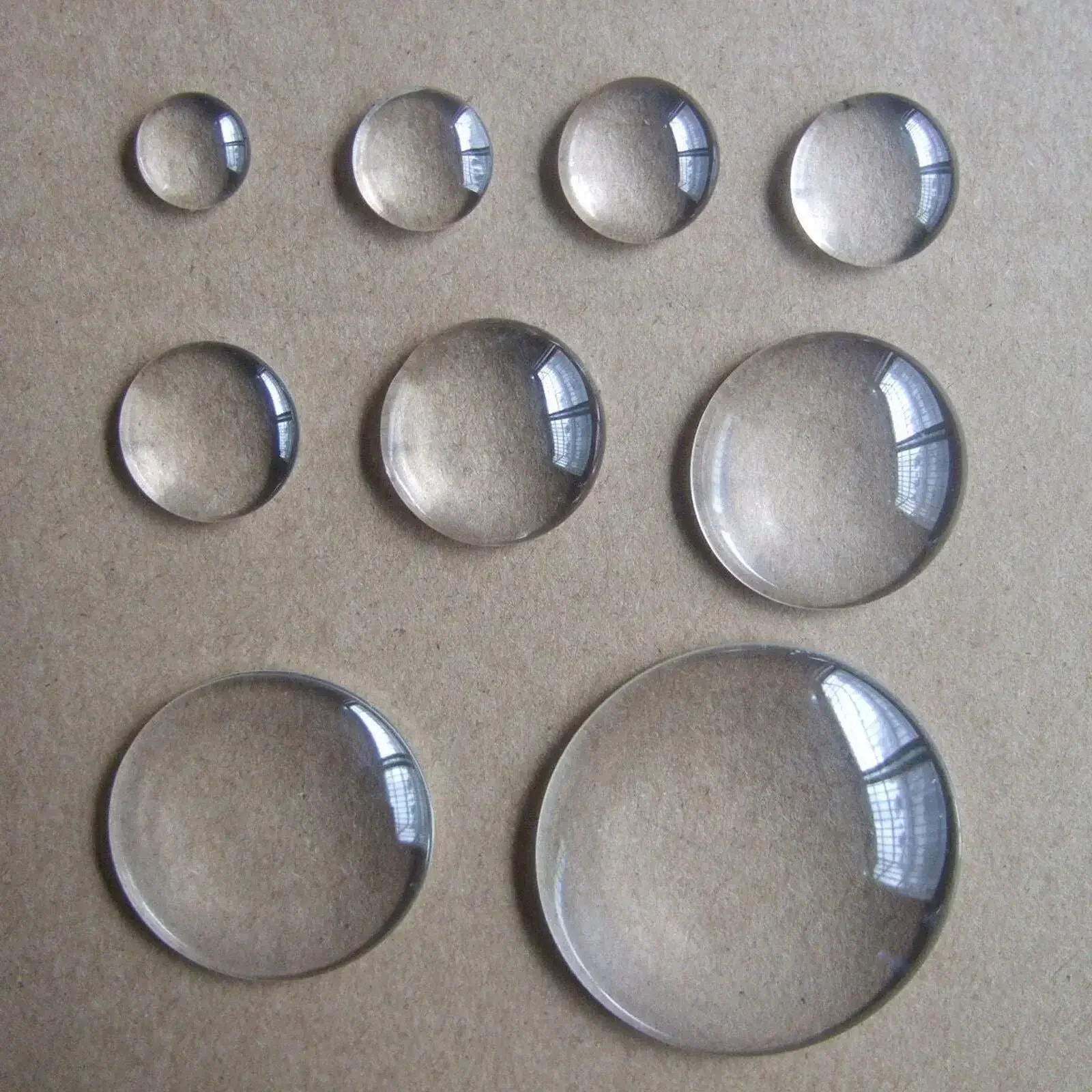 2–200 Stück 6–50 mm kristallklare runde Cabochon-Glaskuppel-Fliesendichtungen mit flacher Rückseite, Schmuck, Scrapbooking, DIY, Basteln, Beschläge Image