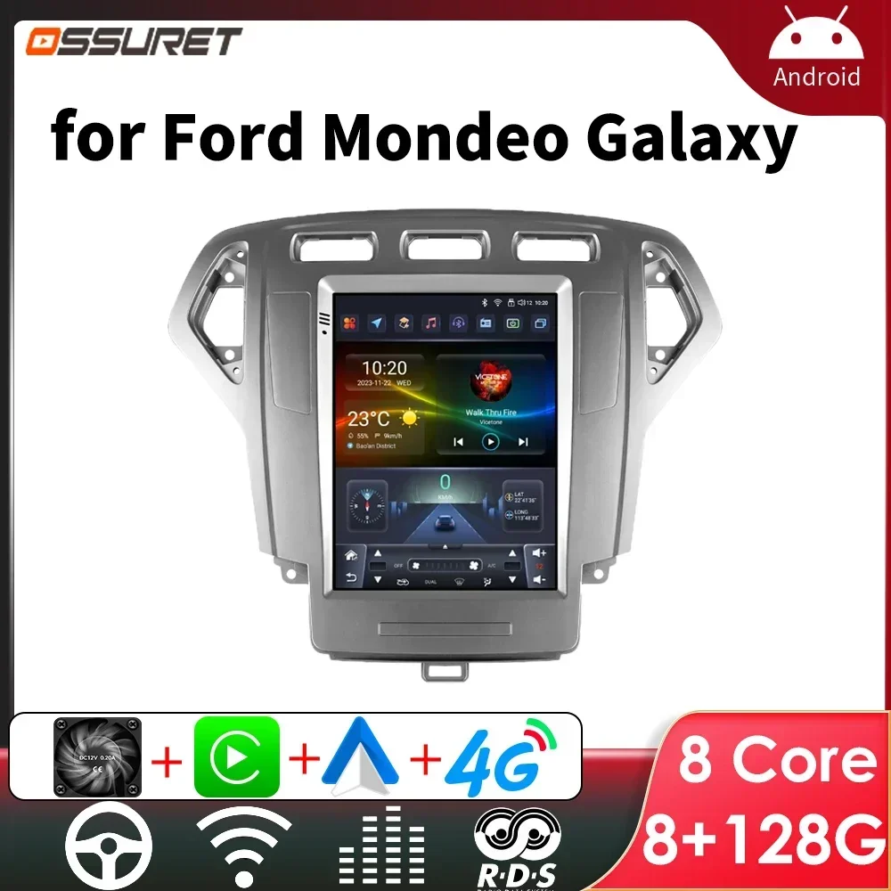 Android Autoradio für Ford Mondeo 4 Galaxie 2006-2010 Multimedia Stereo 9,7 Zoll vertikaler Bildschirm Carplay Auto Android Hea dunit Image