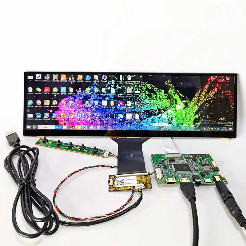 12,6 zoll kapazitiven touch display modul kit 1920*515 Streifen form LCD HDMI-kompatibel werbung Raspberry Pi Auto LCD Modul Image