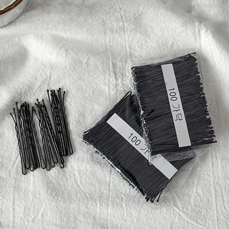 50 stücke 100 stücke 200 Stücke Schwarz Haar Clips Set Für Frauen Mädchen Bobby Pins Unsichtbare Welle Lockige Seite Hairgrip frisur Zubehör Image