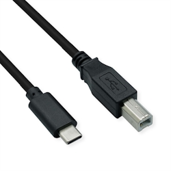 ROLINE USB 2.0 Typ C Kabel, C - B, ST/ST, schwarz, 4,5 m Image