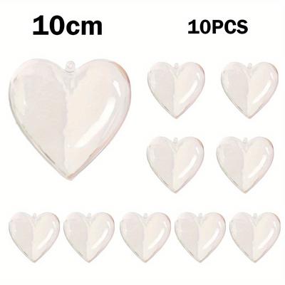 TEMU 10pcs -shaped Plastic Baubles - Fillable Christmas Ornaments For Diy Decor, Wedding Favors & (6cm/8cm/10cm), Decor | Festive Decorations | Transparent Baubles Image