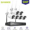 Sannce - Kit de vidéosurveillance Extérieur Sans fil 5MP nvr 6×Caméras Vision Nocturne Interphone