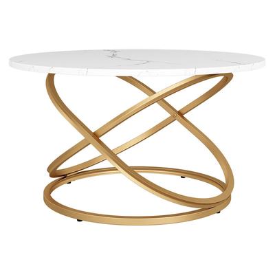 Couchtisch Calgary, Weiß/Gold, 79.5 x 62 cm mit große Arbeitsfläche Vicco Image