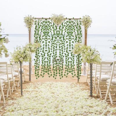 Tolletour - Efeu Künstlich 24 Stück 2.4m Künstliche Pflanzen Kunst Efeu Girlande Vines Fake Plant Image