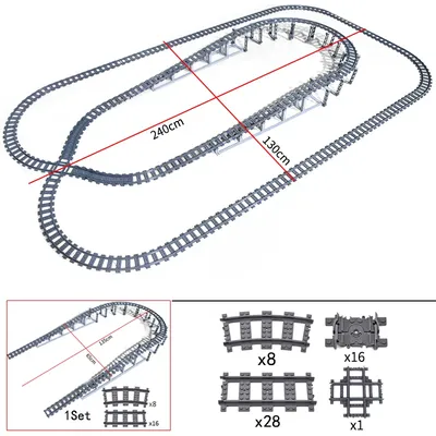 Moc kreative Experten ideen Stadtbahn gleise gerade gebogene Schalter kreuzungen Schienen Ziegel Image