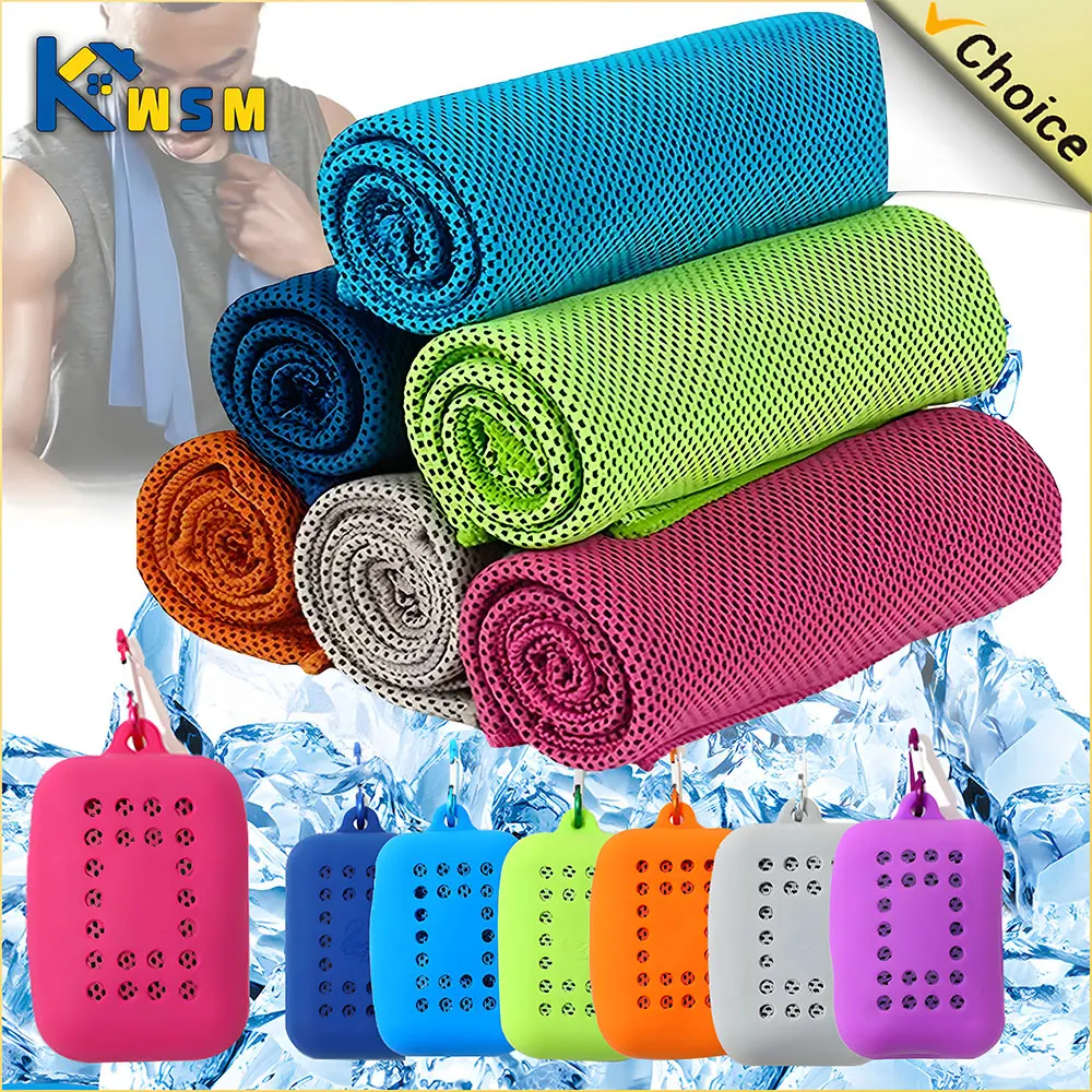 10PCS Tragbare Mini Silica Gel Set Kalten Handtuch Polyester Faser Outdoor Kühlung Handtuch Fitness sport gym Laufen schnell Trocken kühlen Handtuch Image
