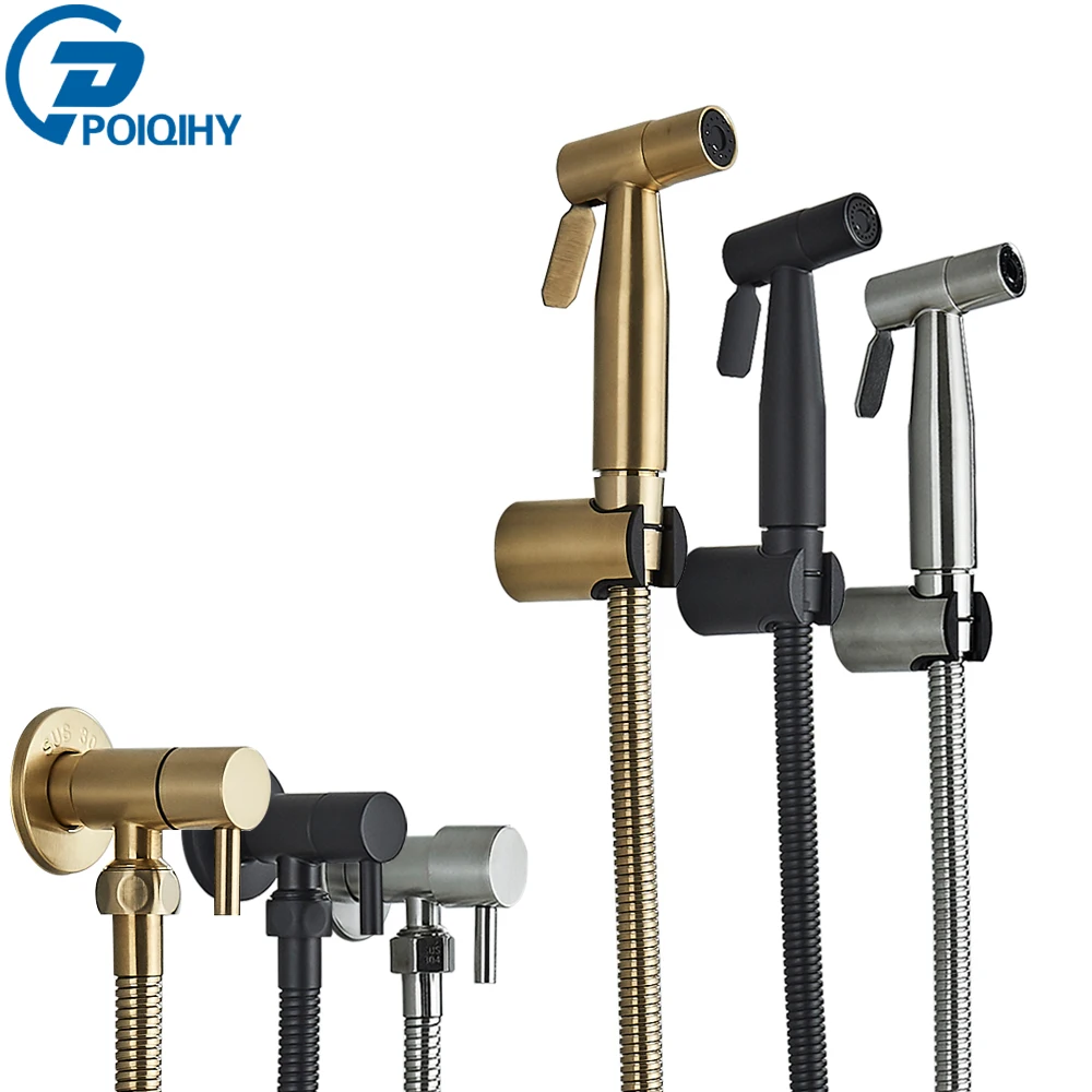 Gebürstet Gold Handheld Wc Bidet Sprayer Edelstahl Bidet Dusche Hygienische Dusche Wand Wc Bidet Sprayer Kaltes Wasser