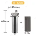 Alloggiamento del filtro prefiltro Jumbo da 20 * 4,5 pollici Alloggiamento del filtro in acciaio inossidabile per cartuccia del filtro Porta di scarico filtro sedimenti d'acqua