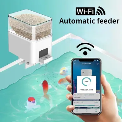 Automatic Aquarium Fish Tank Feeder Timing/Wifi Wireless Smart Phone App Intelligent Speaker Voice
