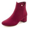 Stiefelette LASCANA, Damen, Gr. 41, rot (bordeaux), Obermaterial: 100% Textilmaterial. Futter: 100% Textilmaterial. Decksohle: 100% Textilmaterial. Laufsohle: 100% Synthetik, unifarben, klassisch, Schuhe, mit bequemen Blockabsatz, Ankle Boots,...