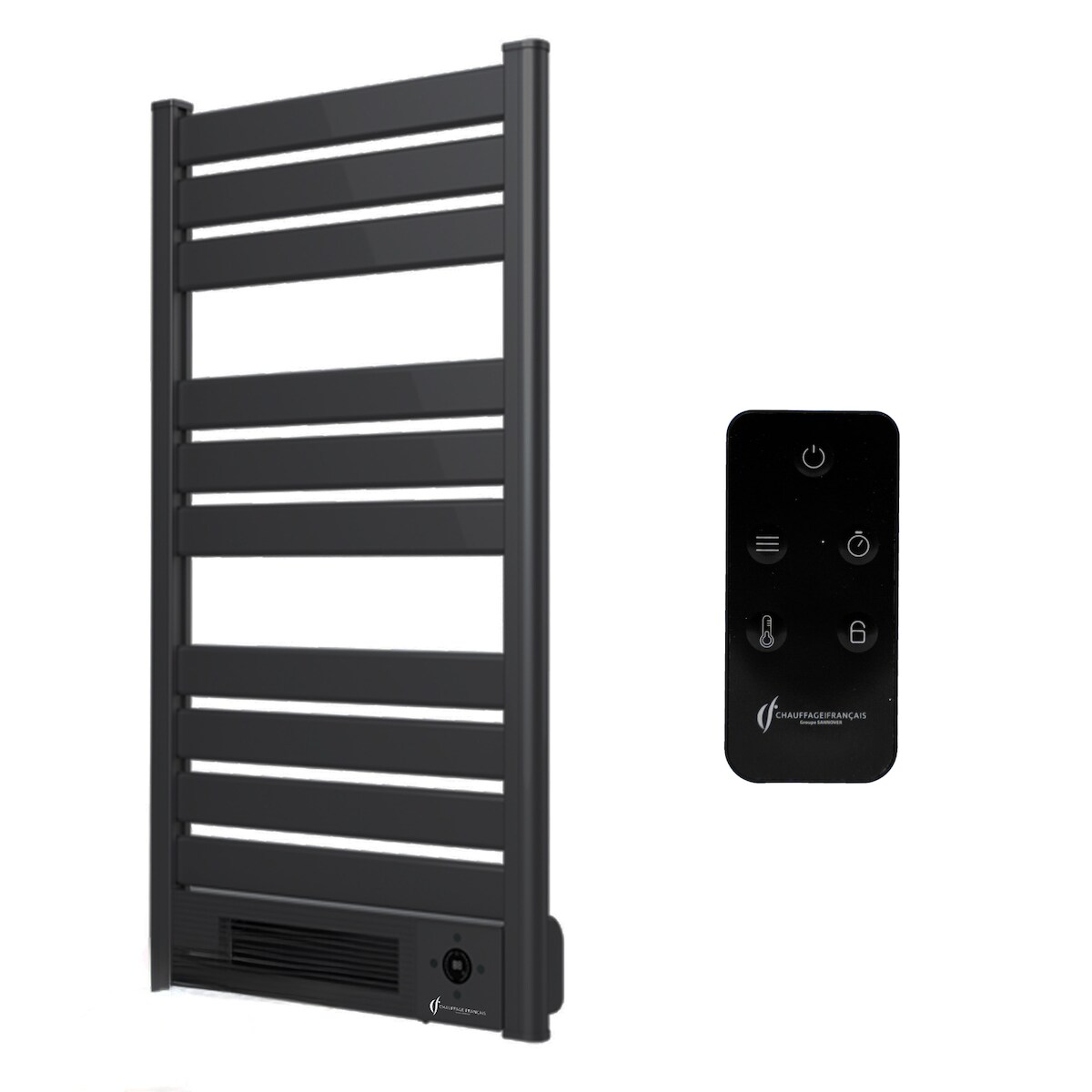 Elektrischer Handtuchtrockner mit Gebläse an der Wand Omiros Sannover 2000 W Schwarz Image