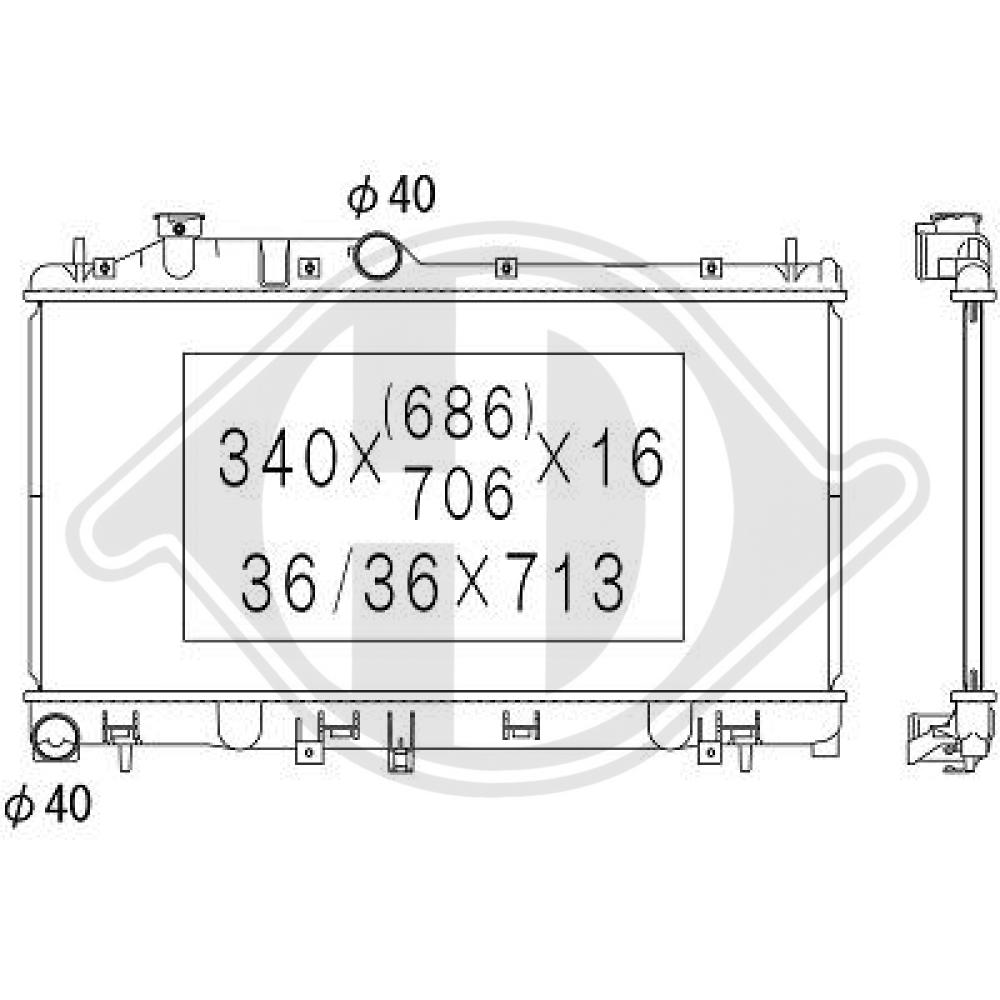 DIEDERICHS Kühler, Motorkühlung dcm3042 für Subaru Image