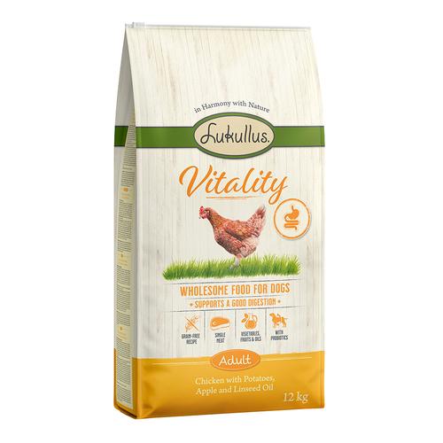 Lukullus Vitality Unterstützung der Verdauung: Huhn (getreidefrei) - Sparpaket: 2 x 12 kg