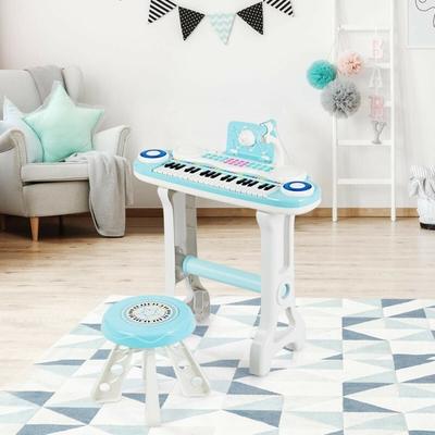 37-key Kids Electronic Piano Keyboard Playset - 19" x 8" x 23" (L x W x H)