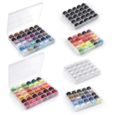 Multicolor Thread Spools Sewing Machine Bobbins Plastic Bobbins with Thread for Sewing Machines Quilting Sewing Accessories