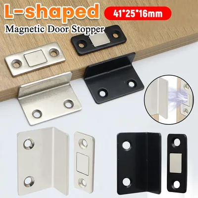 20-1set Magnetic Cabinet Catches Latches Adhesive Magnet Door Stop Closer Ultra-Thin Furniture Hardware Hidden Door Closer