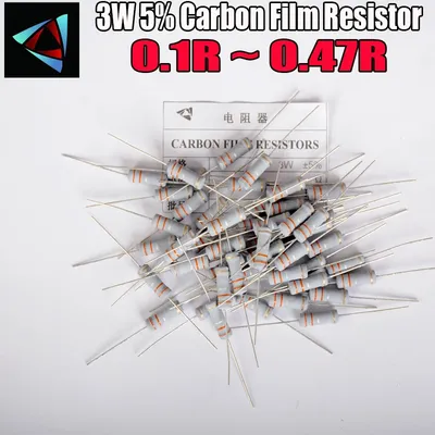 20pcs 5% 3W Metal oxide film Resistor 0.1 0.12 0.15 0.18 0.2 0.22 0.24 0.27 0.3 0.33 0.36 0.39 0.43