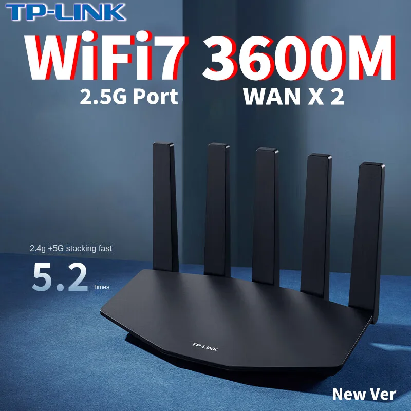 TP-LINK WiFi7 BE3600 Routeur 2.5G Gigabit Ethernet Port Accueil Connexion Internet Haute Vitesse 2 Ports WAN Abrmetalltreatmuqueuse