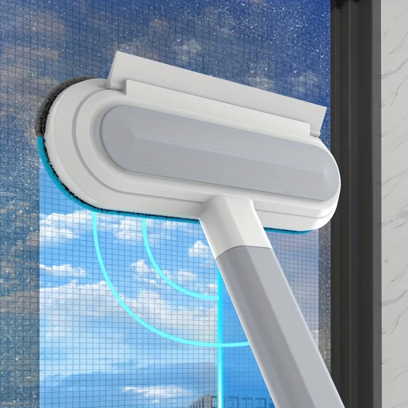 1 x professioneller multifunktionaler Fensterreiniger und Tierhaarentferner mit Rakel und Reinigungsbürste Image