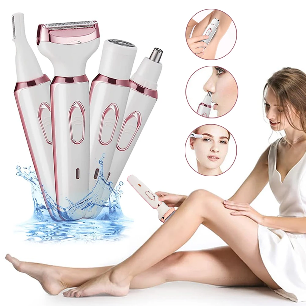 Elektrischer Rasierer für Frauen, Elektrorasierer, Damen-Epilierer für Körper, Bikini, Gesicht, Schnurrbart, schmerzlos, Damen-Körper-Epilierer, Haarentferner Image