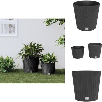 Vidaxl - Pflanzkübel mit herausnehmbaren Einsatz Anthrazit 35/37,5 l pp - Blumentopf - Gartentöpfen Image