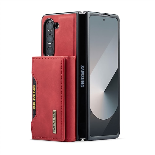 Handy Hülle Handyhüllen Für Samsung Galaxy Z Fold 7 Z Fold 6 Z Fold 5 Z Fold 4 Z Fold 3 Rückseite Mit Ständer Abnehmbar Magnetisch Retro TPU PC PU-Leder Image