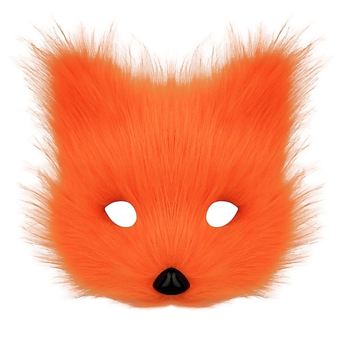 Karnevalsfuchsform Halbgesichts-Augenmaske sexy Katzenhaarimitat Tiermaske Weihnachtskarnevalsparty Cosplay Kostüm Requisiten Image