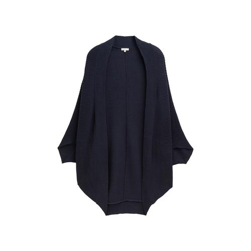 TOM TAILOR Damen Plus - Cape Cardigan, blau, Uni, Gr. ONESIZE