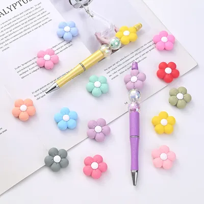 10Pcs Baby Silicone Beads Flower Teether Beads For Making Baby Teether Chewable Beads Food Grade DIY