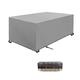 Garden Furniture Covers 400x200x85cm Silver gray 420D Heavy Duty Oxford Windproof,Snow-proof,Anti-UV Upgraded Tear-Resistant with 4 Windproof Buckles Rectangular Waterproof Patio Table Cover
