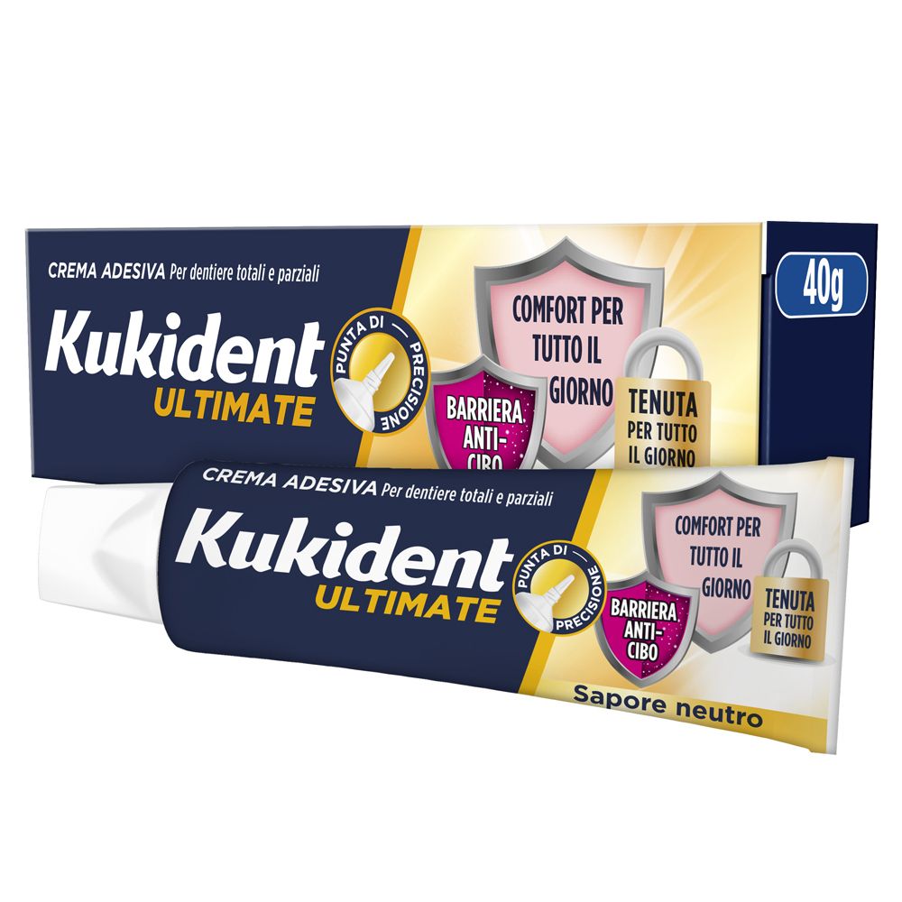Kukident Ultimate Crema Adesiva Protesi Dentali Gusto Neutro 40 g